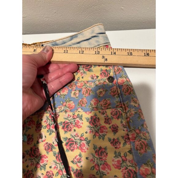 FARM Rio Floral Jean Shorts - Blue, Yellow, Red - Picture 8 of 9
